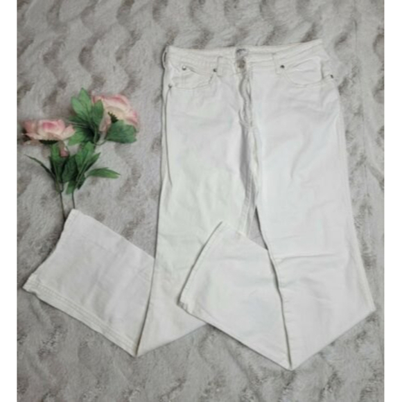 ✨️CL Armani Collezioni Wide Leg White Jeans Made In Italy - Picture 1 of 12